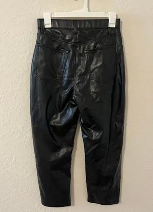 Abercrombie Black Vegan Leather Pants thumbnail 2