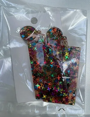 Multicolored Star Resin Rectangle Drop Earrings thumbnail 12