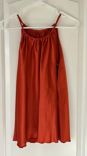 Orange silky tank Size M thumbnail 1