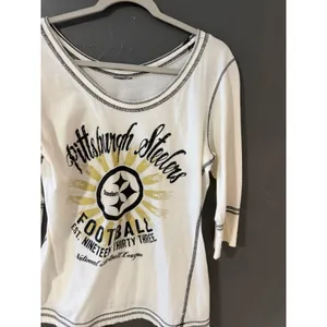 NFL Pittsburgh Steelers Womens White 3/4 Sleeve Graphic Top Scoop Neck Size M thumbnail 2