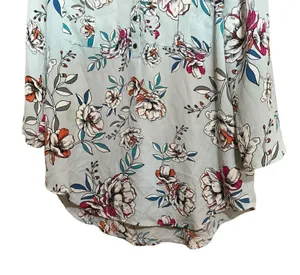 Maurices Tunic Top Womens Medium Multicolor Floral Print Popover V Neck Blouse thumbnail 4