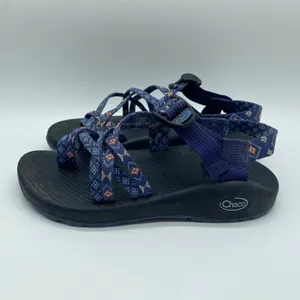 Chaco Navy Blue Aztec Print Strappy Sandals Gorpcore Hiking Women's size 7 thumbnail 3