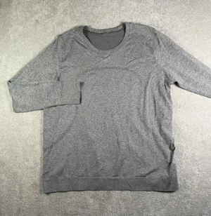 lululemon womens long sleeve gray running shirt heather gray 12 thumbnail 1