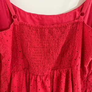 Old Navy Red Embroidered Eyelet Dress Size XL with pockets thumbnail 5