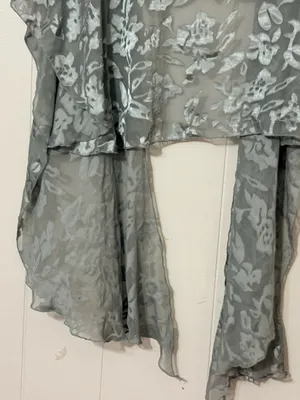 Betsey Johnson Gray Silver Floral Burnout Open Front Kimono Shawl Wrap One Size thumbnail 8