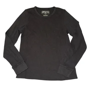 American Eagle black waffle knit long sleeve women’s size large thumbnail 1