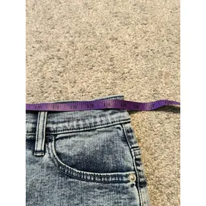Express Women's Button Fly Shorts Denim Blue Hi-rise Shortie‎ 6 thumbnail 5
