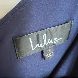 Lulus Thinking About You Navy Blue Pleated Faux Wrap Midi Dress Size Small thumbnail 7