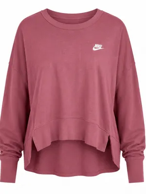 Nike Mauve Pink Relaxed Long Sleeve High Low Top Women’s Medium thumbnail 2