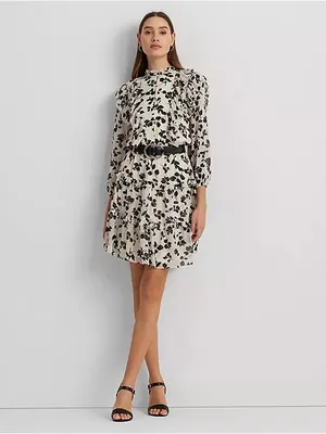 Lauren Ralph Lauren Floral Ruffle Trim Dress thumbnail 4
