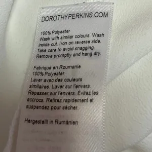 Dorothy Perkins White V-Neck Button Down Peplum Top Tunic Shirt Blouse Size 8 thumbnail 5