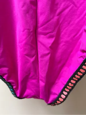 La Blanca Women's V-Neck Running Stitch One Piece Swimsuit Magenta Sz 8 Slimming thumbnail 5