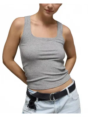 AE Square Neck Plush Tank Top American Eagle NWT Medium Heather Gray Small thumbnail 1