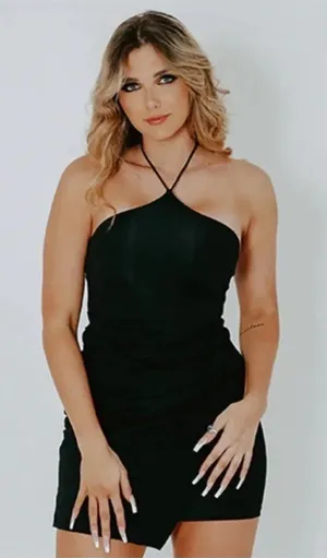 Klassy Network‎ Black Halter Bodycon Dress thumbnail 1