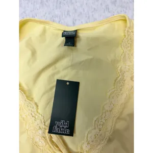 Wild‎ Fable Womens Lace Trim V-Neck Sleeveless Tie Front Top Light Yellow Size M thumbnail 2