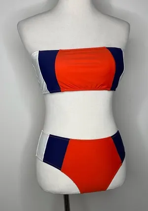 Cupshe- Red, Blue, White Strapless Bikini thumbnail 1
