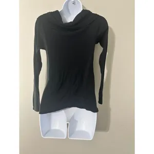 ZARA Black Cowl Neck‎ Long Sleeve Knit Top Women Size L thumbnail 4