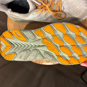 Hoka Women's Cream Athletic Shoes with Yellow Laces thumbnail 6