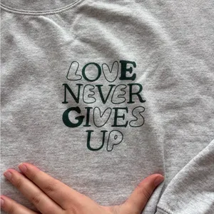 Gildan Gray Crewneck Sweater with Inspirational Print thumbnail 2