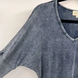 Cloth & Stone Anthropologie Top Blue Knit V-Neck Dolman Long Sleeve Womens Small thumbnail 6