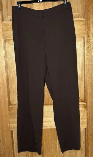 H&M Women's Straight-Leg Dress Pants in Dark Brown size 12 thumbnail 1