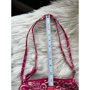 Vera Bradley Quilted Crossbody Bag in Dark Pink and White Floral Print thumbnail 7
