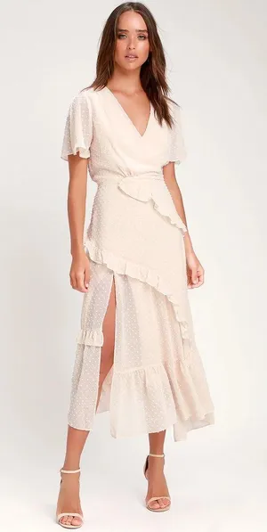 NWT Ruffled Midi Dress thumbnail 4