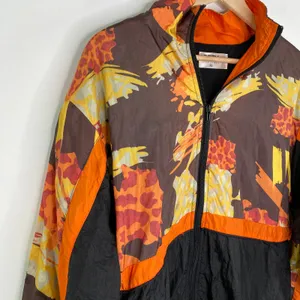 Seek The Label LF Black Brown Orange‎ Nylon Windbreaker Jacket Womens XS thumbnail 4