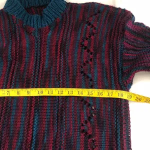 Cozy vintage 90s oversized grandpa sweater coogi style with cutout design long sleeves -measurements in pics #retro #boho #indie thumbnail 4