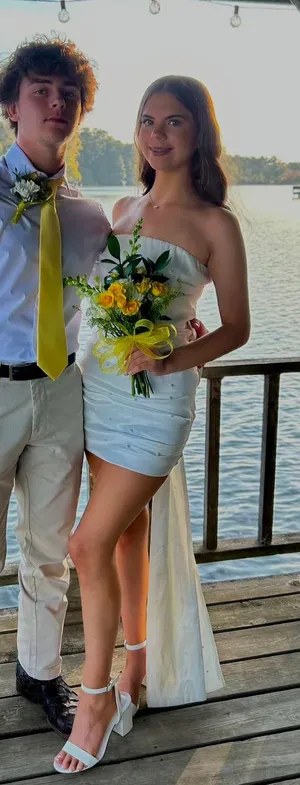 Dillards White Homecoming Dress thumbnail 4