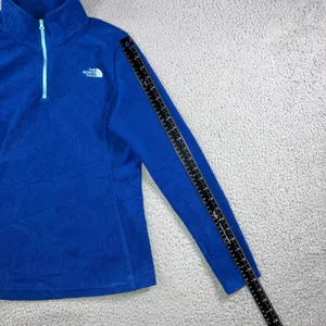 The North Face Fleece Pullover Women Small Blue Quarter Zip TKA 100 Regular‎ Fit thumbnail 7