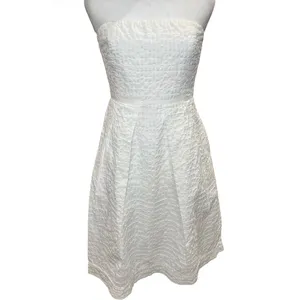 J.Crew Factory Lorelei Deco Dot Dress NWT White Strapless A-Line Size 4 thumbnail 2