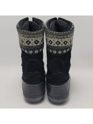 Khombu Cozy K-Comfort Womens Sock Faux Fur Lined Lace Up Duck Winter Boot Sz 7M thumbnail 2