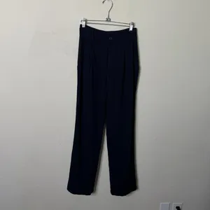 LACAUSA Echo Trousers Pleated Cotton‎ Navy Blue Wide Leg Women’s Size XS thumbnail 2