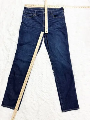 American Eagle Skinny Next Level Stretch Jeans Size 14 Long Dark Wash thumbnail 7