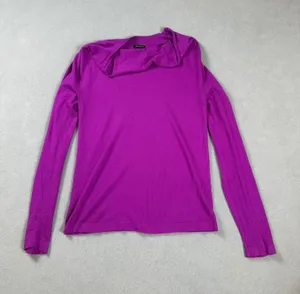 Ann Taylor Women's Purple Fine Knit Long Sleeve Crew Neck Sweater S Rayon Blend thumbnail 1