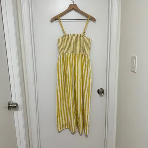 A New Day‎ | Woman's Yellow White Striped Smocked Sundress Midi Dress, Size S thumbnail 5