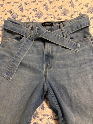 Banana Republic Womens 26 Blue High-Rise Wide Leg Belt Denim Jeans Stretch Boho thumbnail 2