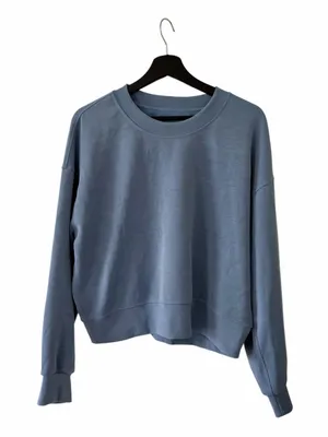 Lululemon Softstreme Perfectly Oversized Cropped Crew Size 6 Utility Blue thumbnail 3