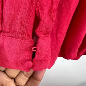 Free People‎ Mia Embroidered Mini Dress Large Red Floral Boho Gauzy Flawy thumbnail 10