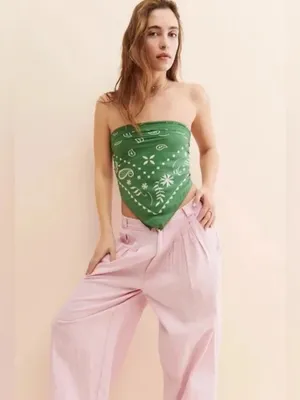 Free People Lotta Love Linen Trousers Pink Rose Size 10 thumbnail 3
