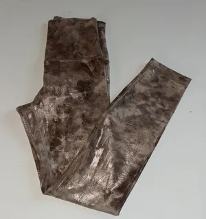 Lululemon Rose Gold Metallic Patterned Foil Leggings Comfortable Casual size 4 thumbnail 1