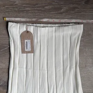 NEW Meshki White Jasmyn Wide Ribbed Flute Skirt in White Medium thumbnail 9
