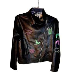 Wicked Glinda Alphaba Faux Leather Moto Jacket Size Small thumbnail 3