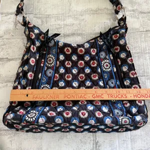 Vera Bradley Retired Night Owl Brown Black Quilted Cotton Hobo Shoulder Bag thumbnail 10