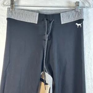 Victoria's‎ Secret PINK Yoga Leggings Black Grey Mesh Logo Waistband Size M thumbnail 4