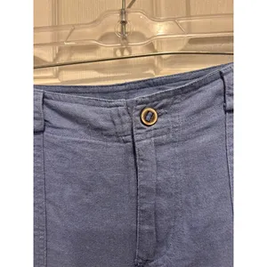 Love Tree Blue Linen Blend Utility Straight Leg‎ Pants Women Large Lightweight thumbnail 3