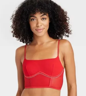Auden™ Women's Rhinestone Lingerie Corset - Red thumbnail 1