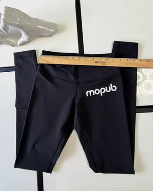 Lululemon Wunder Under Leggings Size 4 Black Custom MoPub Logo Full Length thumbnail 8