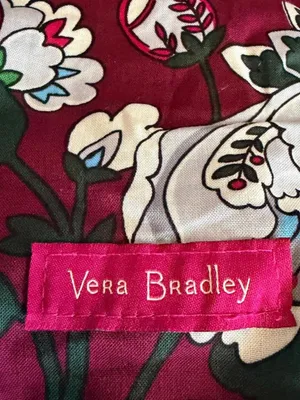 NWOT Vera Bradley Burgundy Floral Drawstring Pouch thumbnail 5